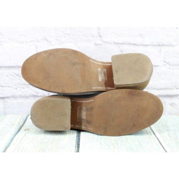 Toms Gray Suede Slip On Block Heel Chelsea Ankle Boots Size 10 - Picture 9 of 9